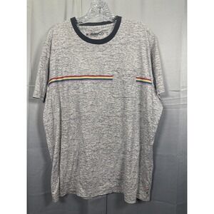 Hollister Shirt Mens 2XL Gray Pride Rainbow Stripe Pocket Crewneck LGBTQ Tee New